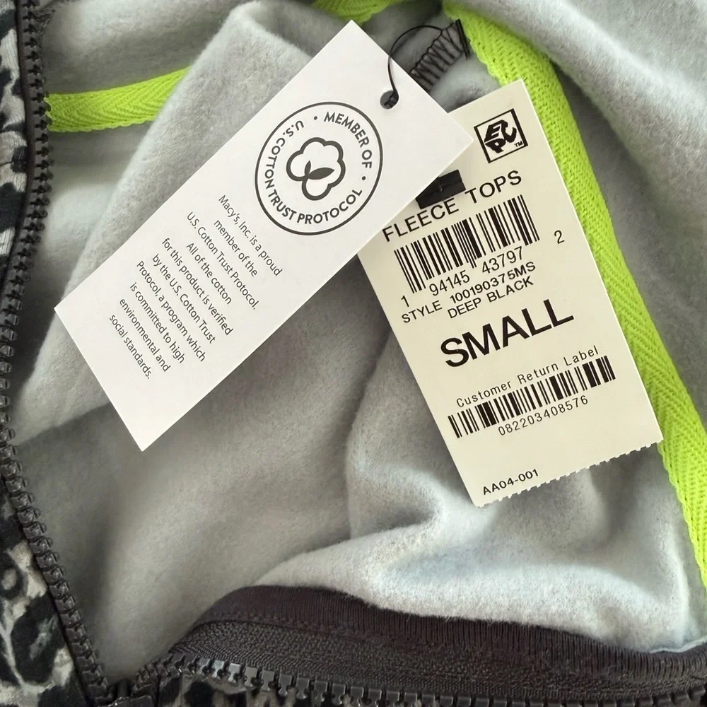 Ideology Animal Print Full Zip Fleece Hoodie Jacket NWT Size S - Picture 5 of 8